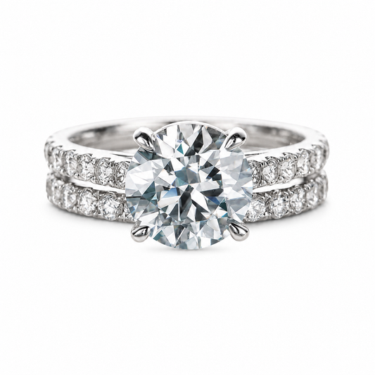 Conjunto Alvor Moissanite Banhado a Ouro 18k