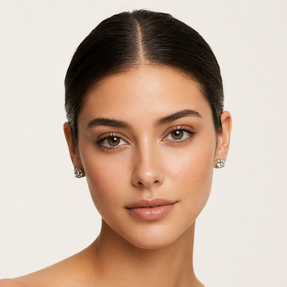 Brinco Solitário Haste Moissanite Banhado a Ouro 18k