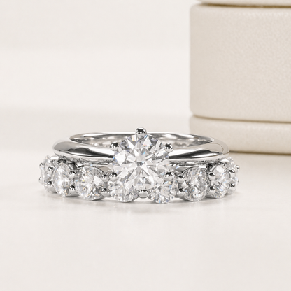 Aliança 400 Pontos Moissanite Banhada a Ouro 18k
