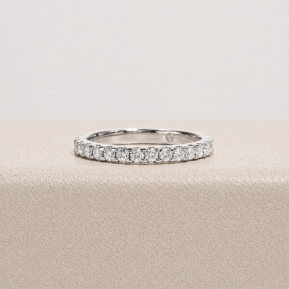Meia Aliança Ursa 60 Pontos Moissanite Banhada a Ouro 18k
