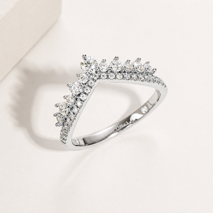 Meia Aliança Celestial Moissanite Banhada a Ouro 18k