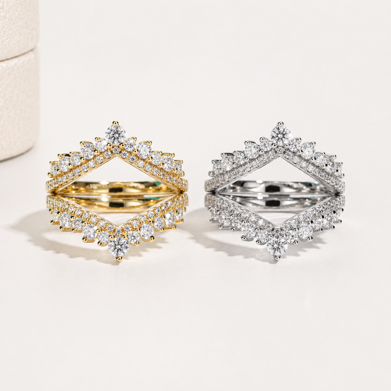Meia Aliança Celestial Moissanite Banhada a Ouro 18k