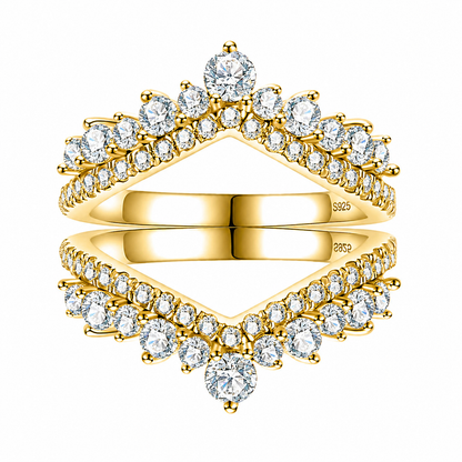 Meia Aliança Celestial Moissanite Banhada a Ouro 18k
