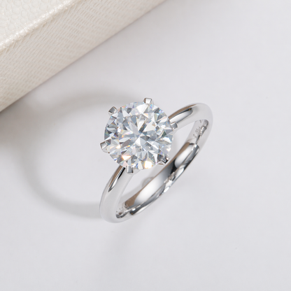 Anel Solitário Brilhante Moissanite Banhado a Ouro 18k