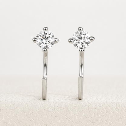 Brinco Ponto Luminoso Moissanite Banhado a Ouro 18k