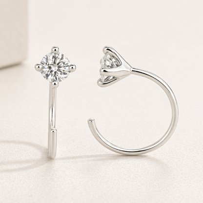 Brinco Ponto Luminoso Moissanite Banhado a Ouro 18k