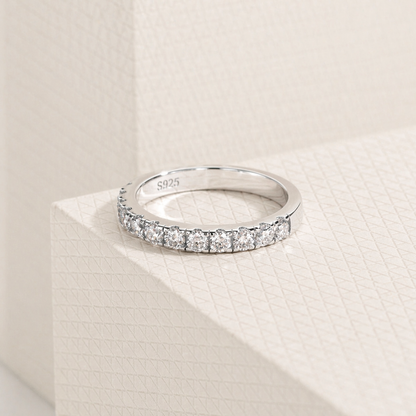 Meia Aliança Shimmer Moissanite Banhada a Ouro 18k
