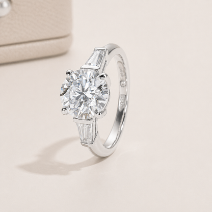 Anel Tríplice Moissanite Banhado a Ouro 18k