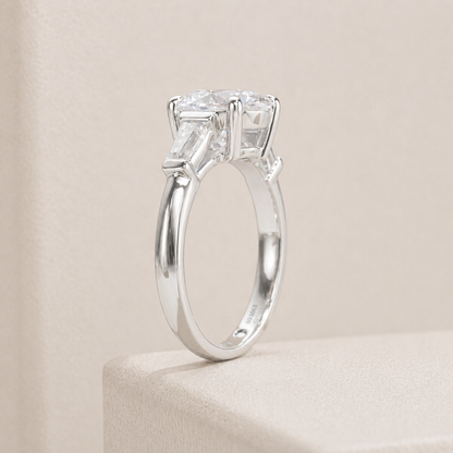 Anel Tríplice Moissanite Banhado a Ouro 18k