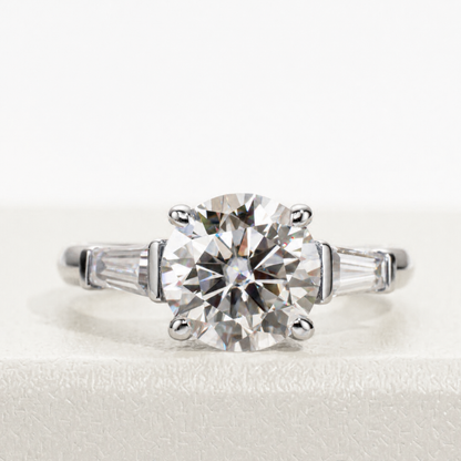 Anel Tríplice Moissanite Banhado a Ouro 18k