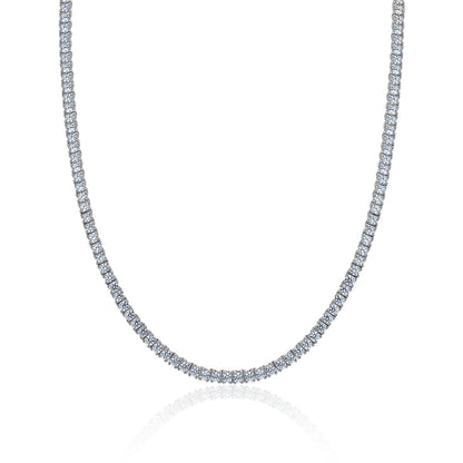 Colar Riviera Moissanite 3mm Banhado a Ouro Branco