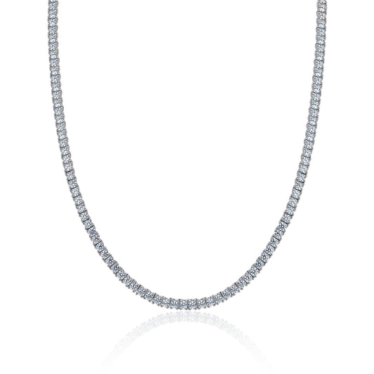 Colar Riviera Moissanite 3mm Banhado a Ouro Branco