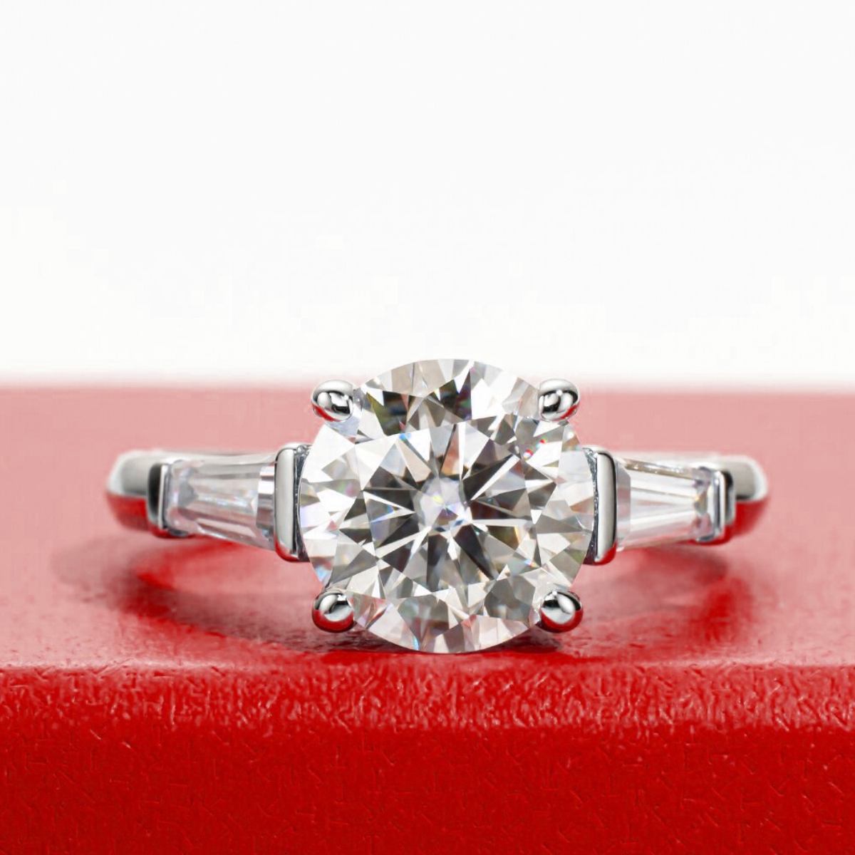 Anel Tríplice Moissanite Banhado a Ouro 18k