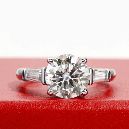 Anel Tríplice Moissanite Banhado a Ouro 18k