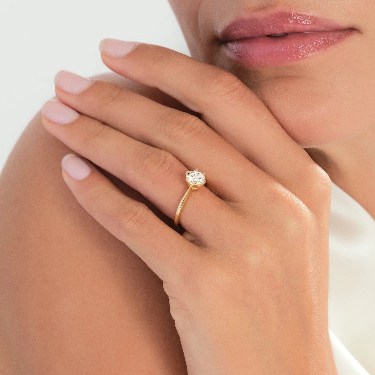 Anel Solitário Solara Moissanite em Ouro 18k