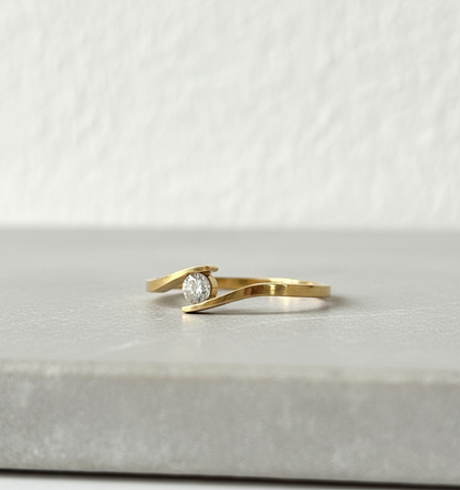 Anel Solitário Polaris Moissanite 3mm em Ouro 18k