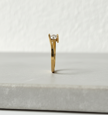 Anel Solitário Polaris Moissanite 3mm em Ouro 18k