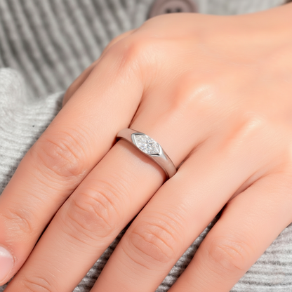 Anel Marquesa Moissanite Banhado a Ouro 18k