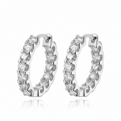 Brinco Argola Luxury Moissanite Banhado a Ouro 14k