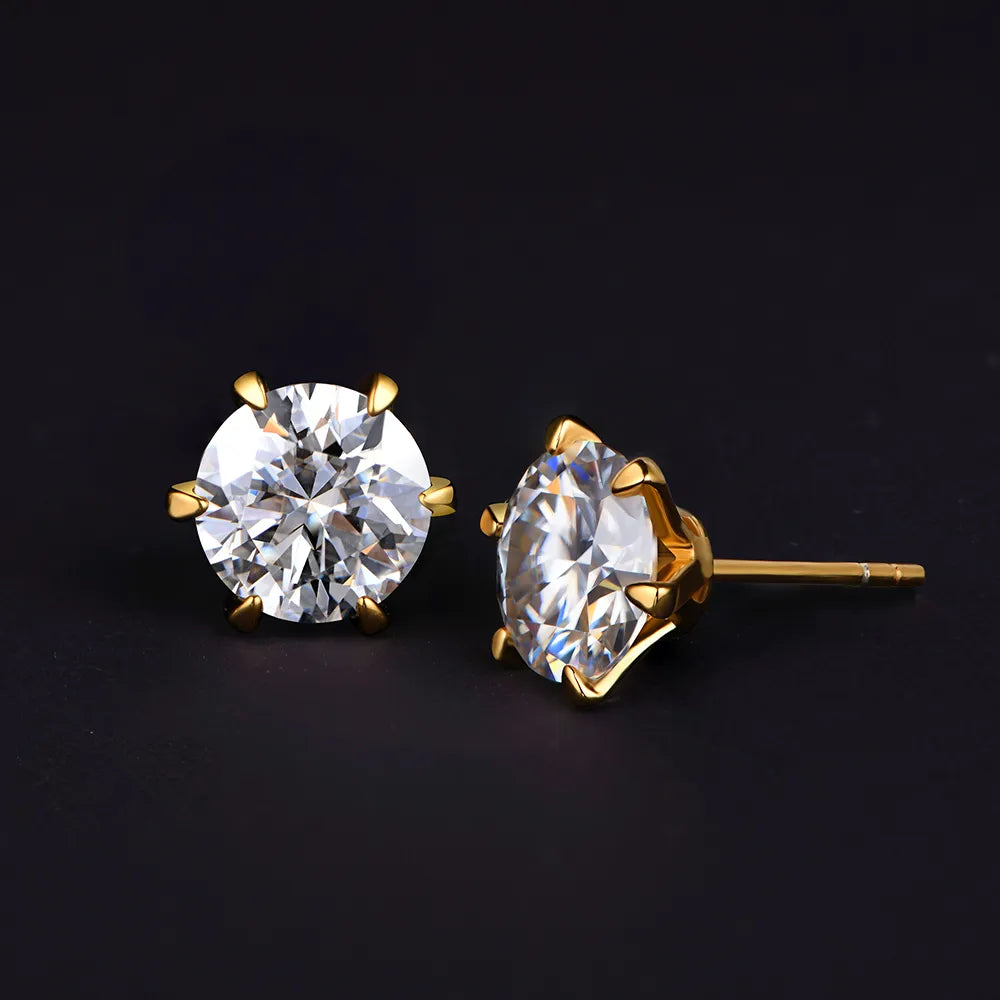 Brinco Ponto Brilhante Moissanite Banhado à Ouro 18k - Loratta 