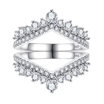 Meia Aliança Coroa Celestial Moissanite