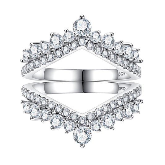 Meia Aliança Coroa Celestial Moissanite