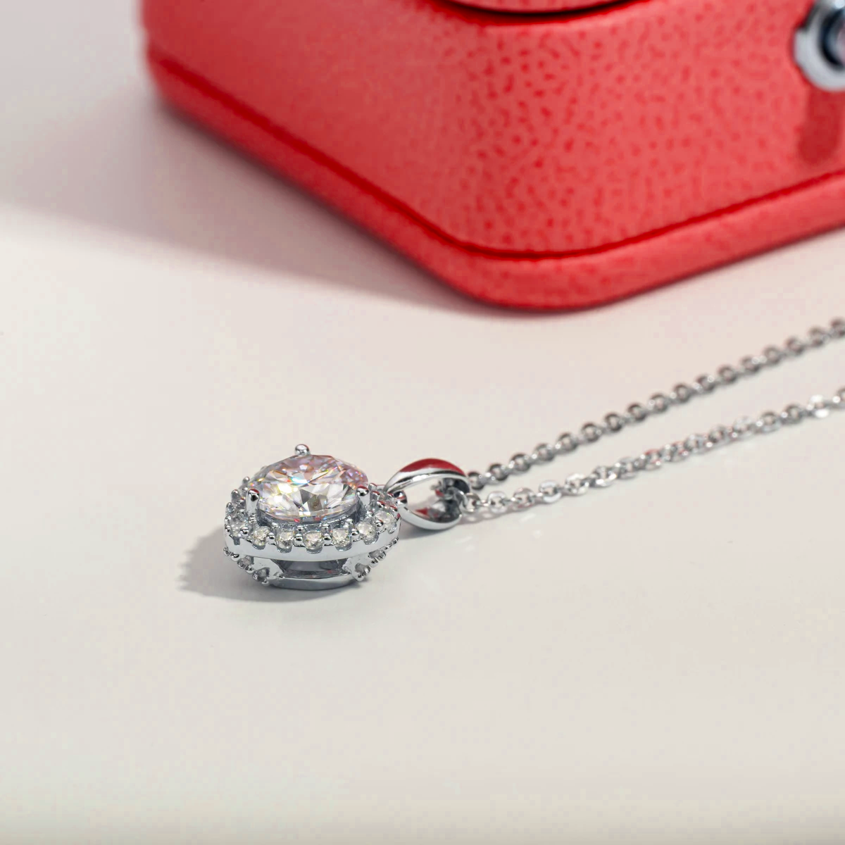 Colar Ponto de Amor Moissanite Banhado a Ouro