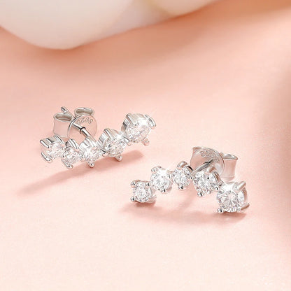 Brinco Rota de Luz Moissanite em Prata Banhado a Ouro