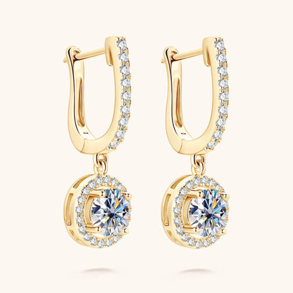 Brinco Encanto Circular Moissanite Banhado a Ouro 18k