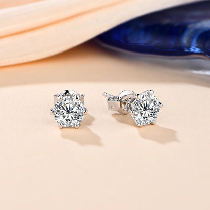 Brinco Solitário 6 Garras Moissanite - Loratta 