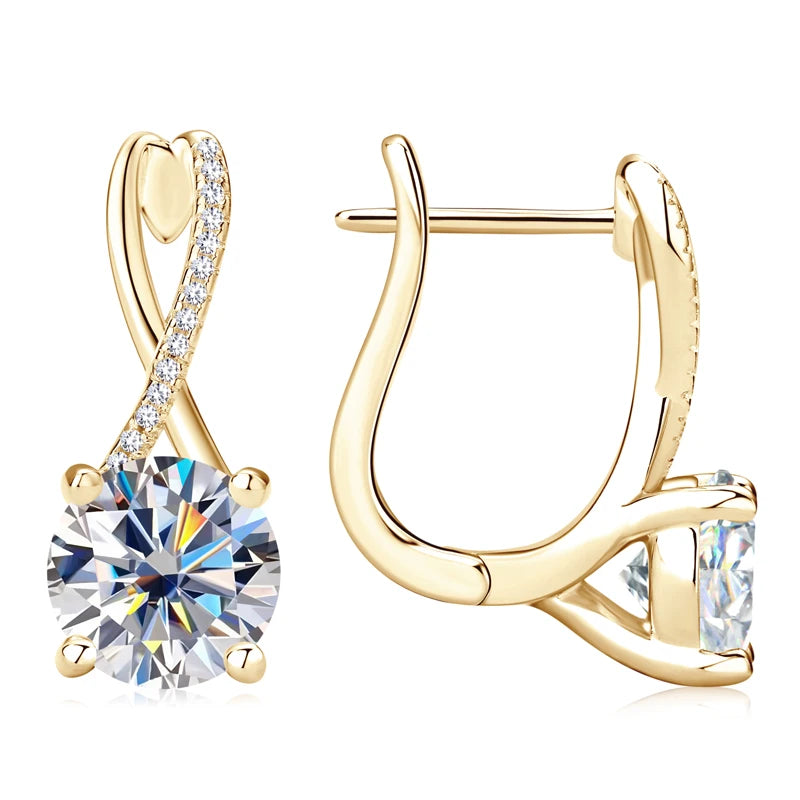 Brinco Luxo Infinito Moissanite Banhado a Ouro 18k