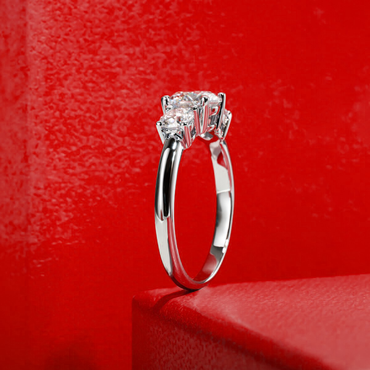Anel Triplo Brilho Moissanite