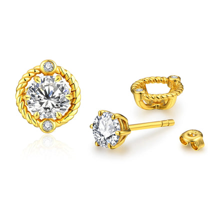 Brinco Espiral Moissanite Banhado à Ouro 18k - Loratta 