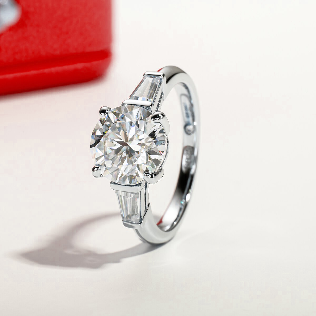 Anel Tríplice Moissanite Banhado a Ouro 18k