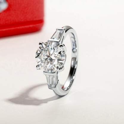 Anel Tríplice Moissanite Banhado a Ouro 18k