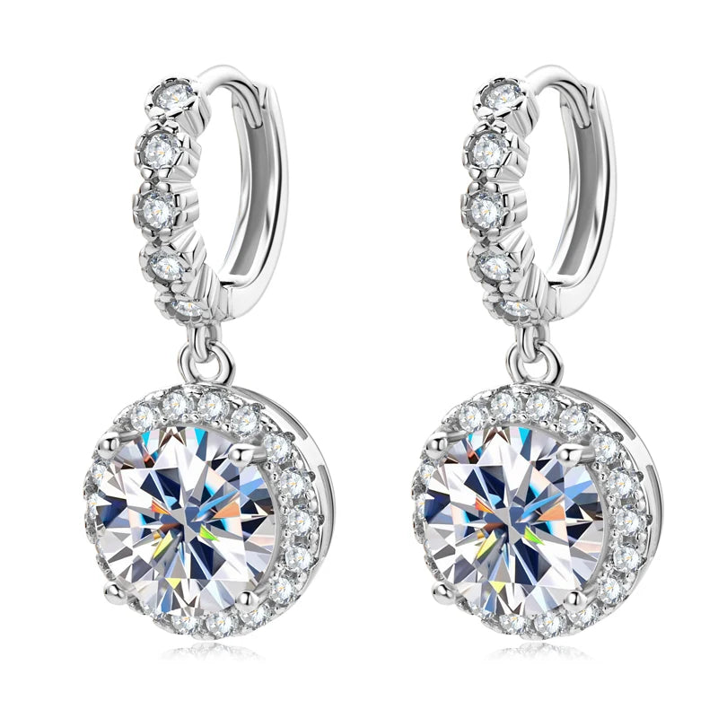 Brinco Moissanite Aurora Radiante Banhado a Ouro 18k