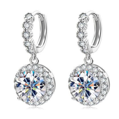 Brinco Moissanite Aurora Radiante Banhado a Ouro 18k