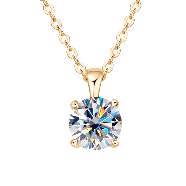 Colar 4 Garras Moissanite Banhado a Ouro