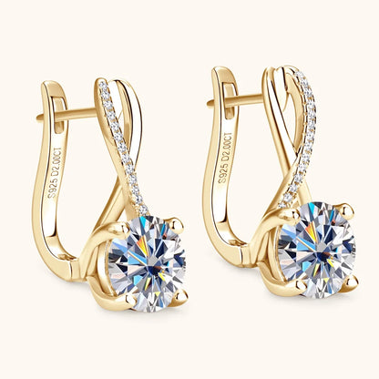 Brinco Luxo Infinito Moissanite Banhado a Ouro 18k