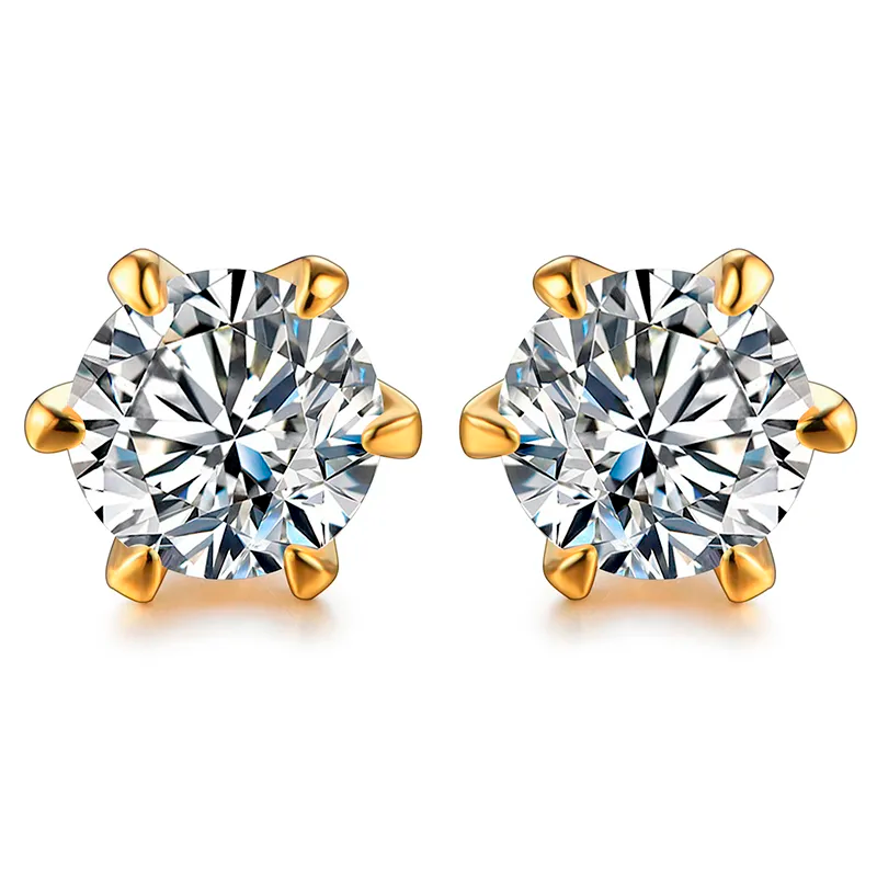 Brinco Ponto Brilhante Moissanite Banhado à Ouro 18k - Loratta 