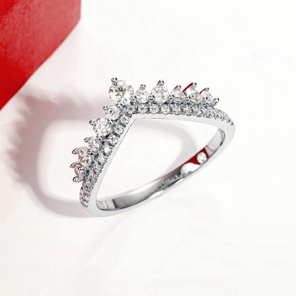 Meia Aliança Coroa Celestial Moissanite