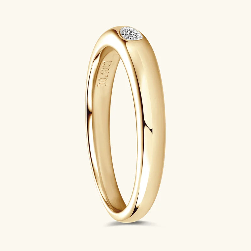 Aliança 10 Pontos Moissanite Prata Banhada à Ouro 14k - Loratta 
