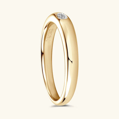 Aliança 10 Pontos Moissanite Prata Banhada à Ouro 14k - Loratta 