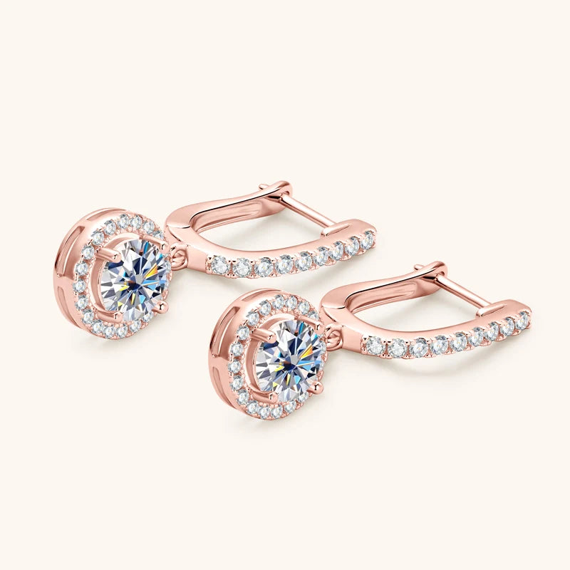Brinco Encanto Circular Moissanite Banhado a Ouro 18k