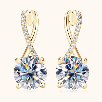 Brinco Luxo Infinito Moissanite Banhado a Ouro 18k