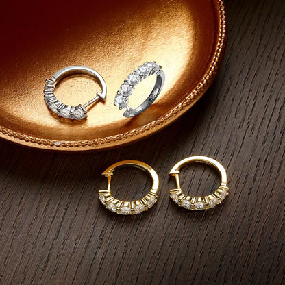Brinco Quinteto Moissanite Banhado a Ouro 18k