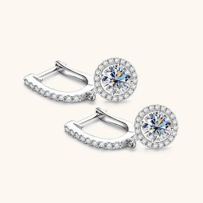 Brinco Encanto Circular Moissanite Banhado a Ouro 18k