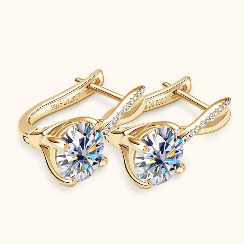 Brinco Luxo Infinito Moissanite Banhado a Ouro 18k