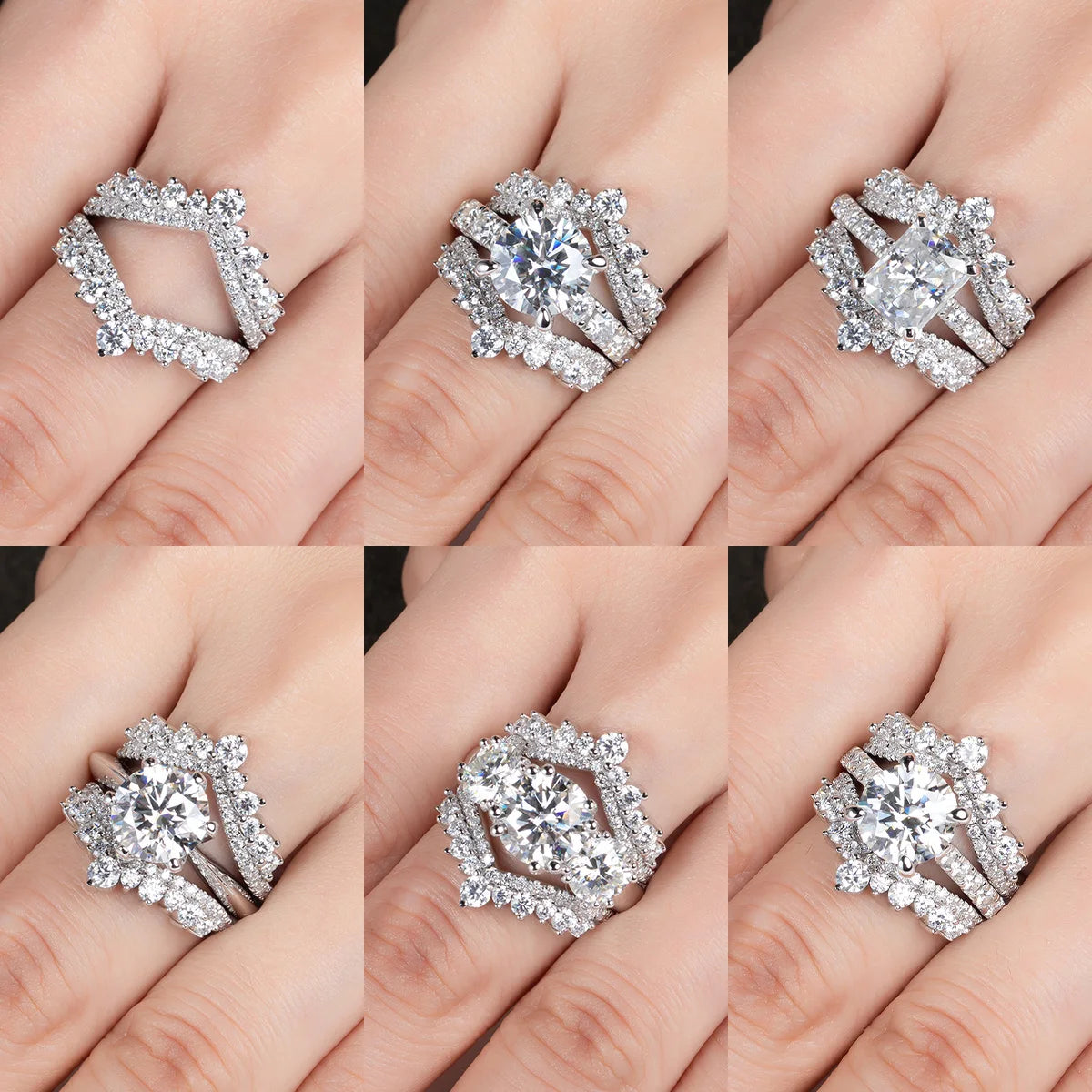 Meia Aliança Coroa Celestial Moissanite