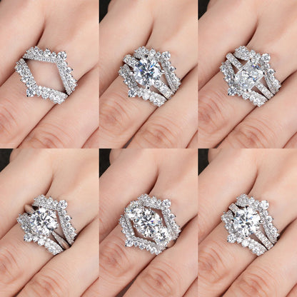Meia Aliança Coroa Celestial Moissanite